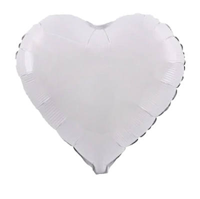 White Heart Shape Mylar Balloon Singapore